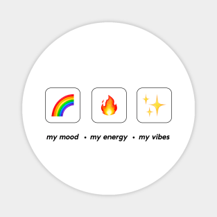 Rainbown, Fire, Star Emoji Positive vibes Magnet